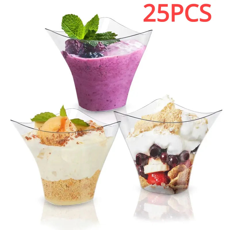 25/50PCS Disposable Dessert Cups for Party Birthday 3.4OZ