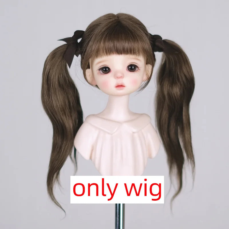 30cm Doll Wig Bangs Ponytail Curly Soft Mohair