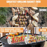 Round Rotisserie Basket BBQ Stainless Steel Mesh Barbecue