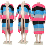 WUHE Plus size Knit Ribbed Patchwork Long Sleeve