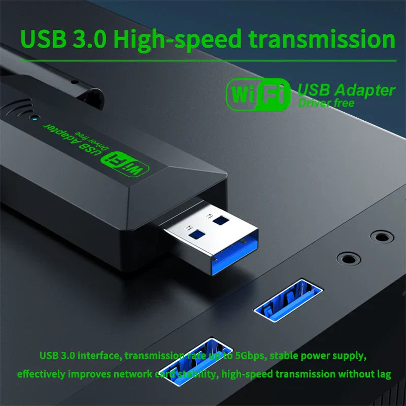 1200Mbps WiFi USB Adapter Dual Band 2.4G+5Ghz Wi-Fi