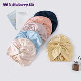100 Mulberry Silk Turban Bonnets For Women Twisted
