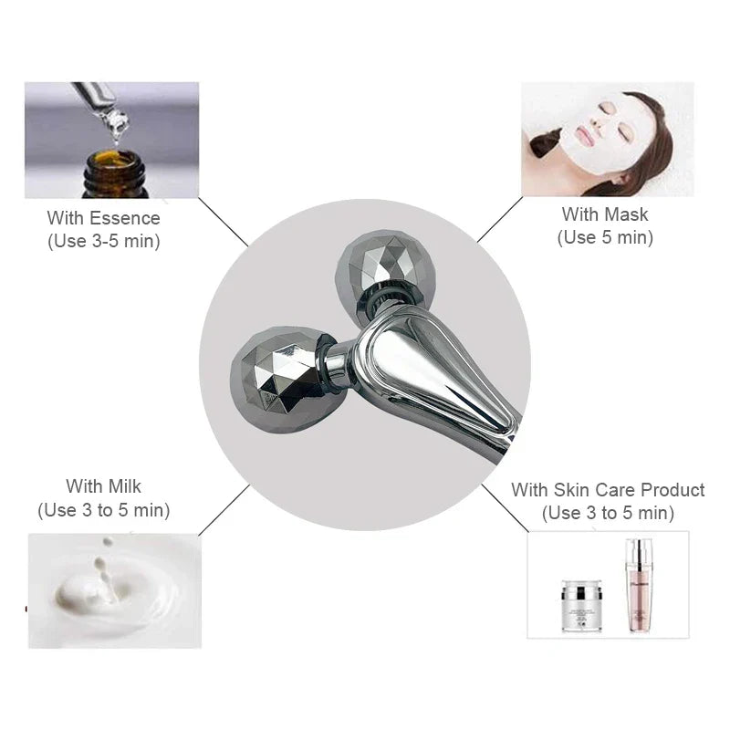 3D Facial Roller Massage Bar Body Slimming Anti-cellulite