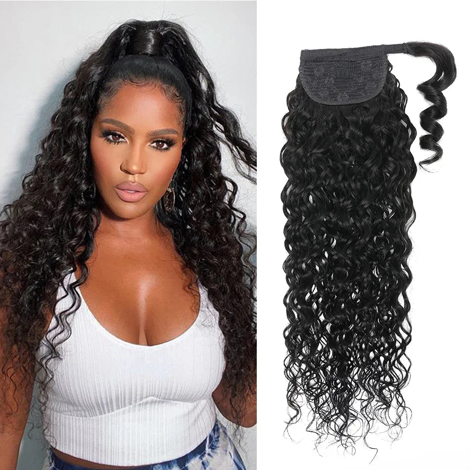 Cranberry Clip in Ponytail Hair Extension Water Wave