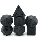 Cusdie 7Pcs Obsidian Dice DND Handmade 16mm D4-D20