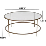 Astoria Collection Round Coffee Table - Modern Clear