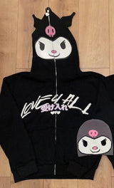 INS Y2K zip up hoodie kawaii Harajuku printing