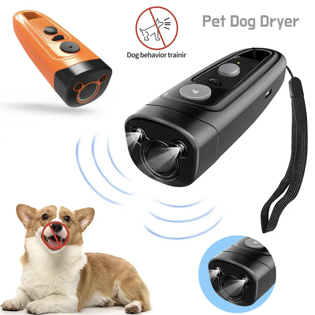 2 in 1 Ultrasonic Dog Repeller with Flashlight