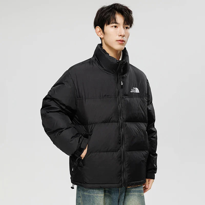 Subzero Winter Men Short Down Jacket Patchwork Stand