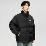 Subzero Winter Men Short Down Jacket Patchwork Stand