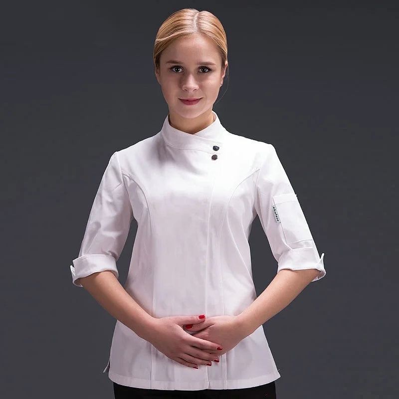 Women Restaurant Clothes Chef Waitress Jacket Work Uniform