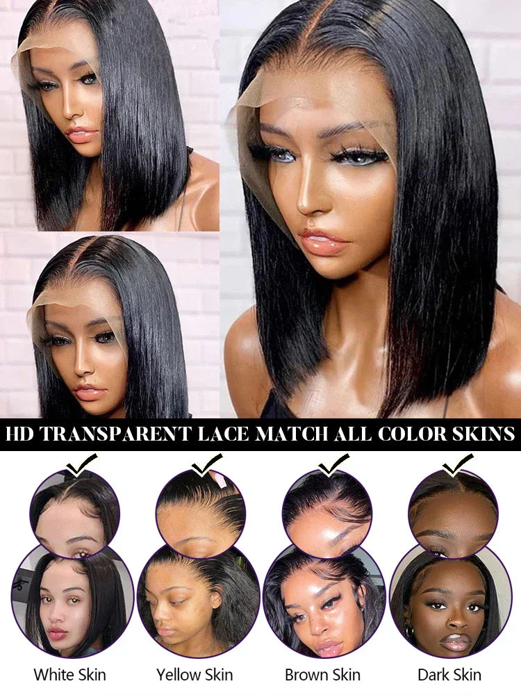 13x4 Lace Front Human Hair Wig Transparent Lace