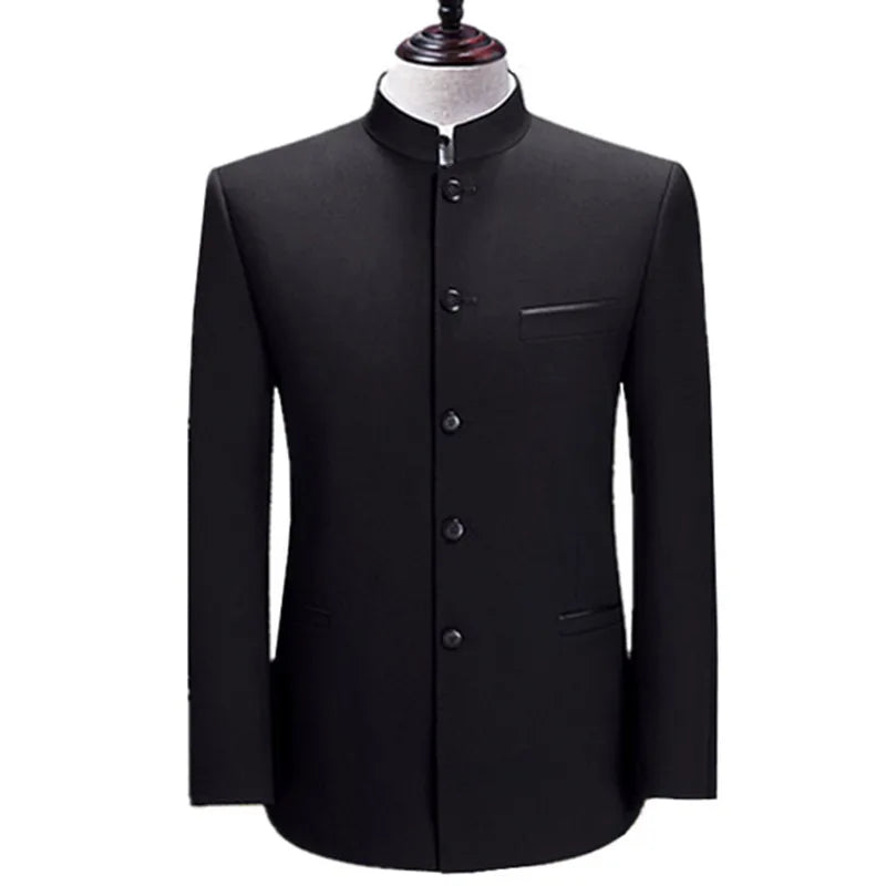 Chinese Style Mandarin Stand Collar Business Casual Wedding