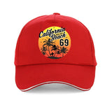 Vintage California Malibu Beach Sunhat Fashion Beach Cartoon