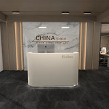 White Small Reception Desk Luxury Office Executive Shop