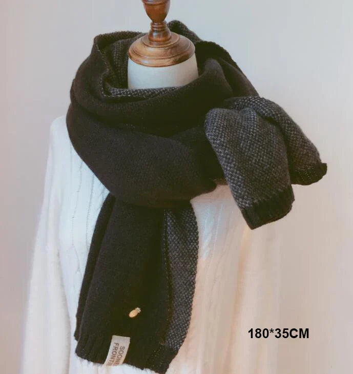 2022 Women Solid Cashmere Scarves Lady Winter Thicken