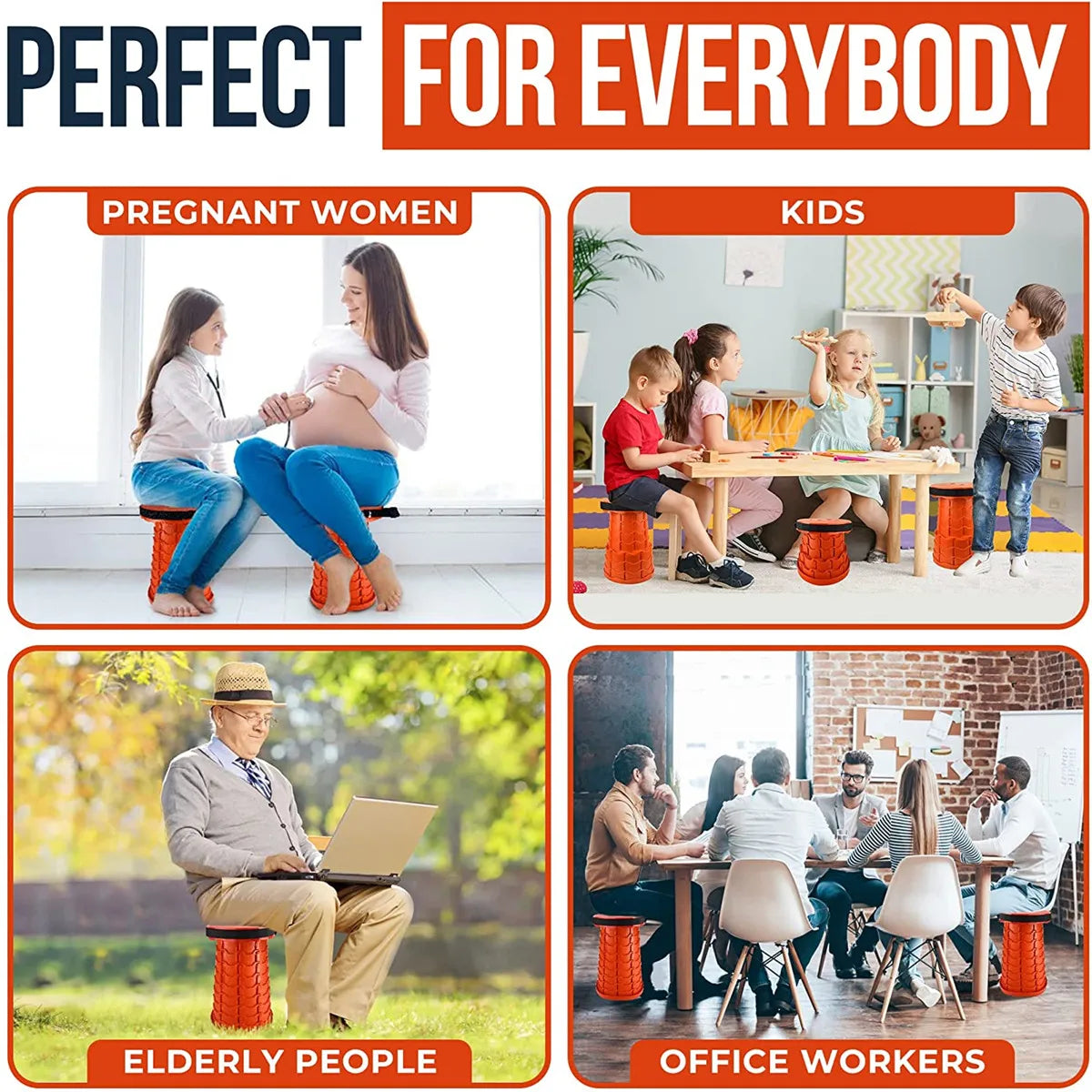 Portable Folding Camping Stools, Outdoor Telescopic Picnic Stools,