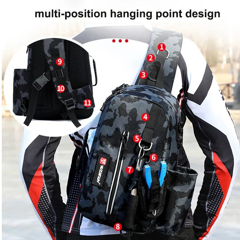 JSFUN Fishing Tackle Storage High-Capacity Scratch-Resistant Bag Waterproof