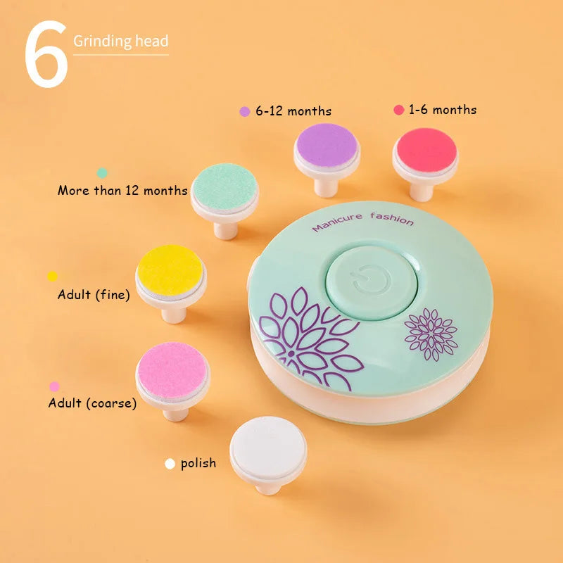 6 PCS/Set Electric Baby Nail Trimmer Kid Nail