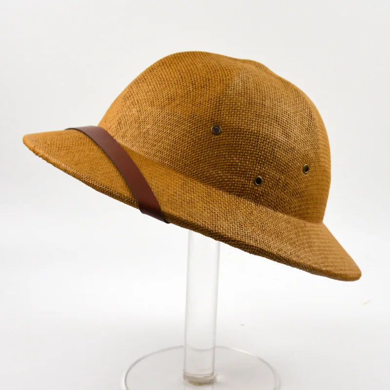 Novelty Men Straw Helmet Pith Sun Hats Men