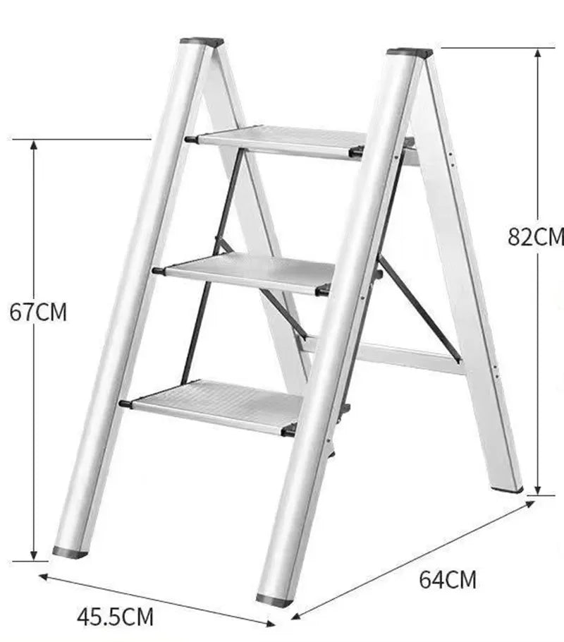 3 Step Folding Step Stool Anti-slip Wide Pedal