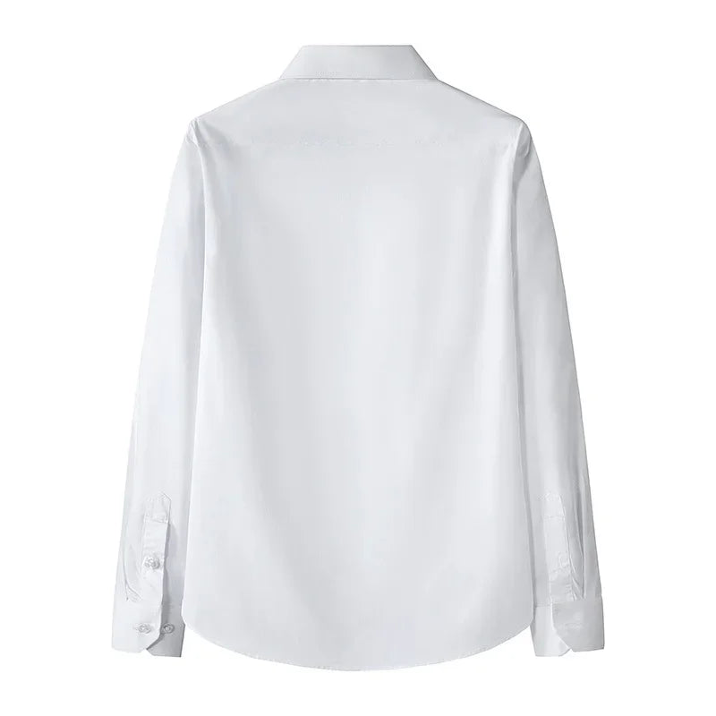 New Solid Color Men's Long-sleeved Shirt Business Casual