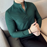 Camisas De Hombre Stand Collar Luxury Shirts For