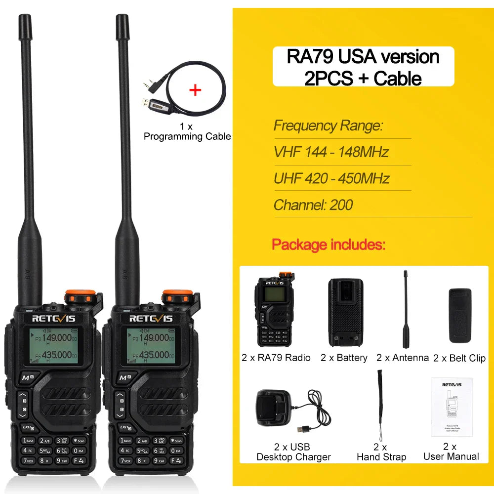 Retevis RA79 Aviation Band Walkie Talkie AM FM