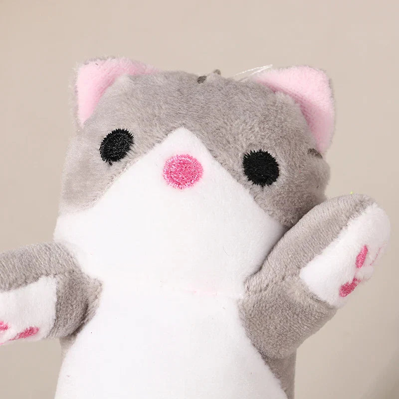 16CM New Long Cat Plush Toy Keychain Cute