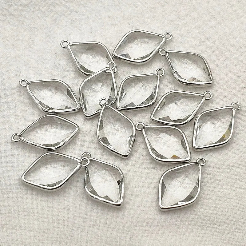 24x14mm 50pcs Copper Crystal Oval Charm
