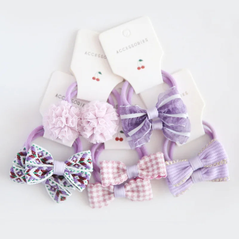 10Pcs/Lot Sweet Hair Band Girls Hair Ties Bows