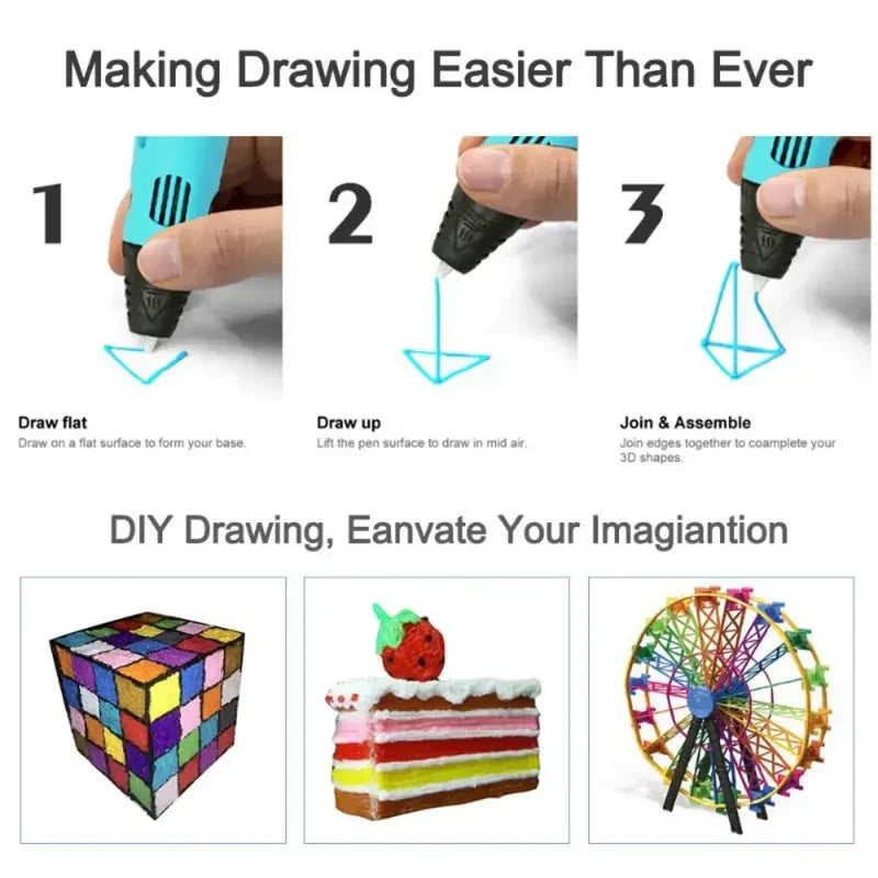 Innovative 3D Drawing Pen with LED Screen -