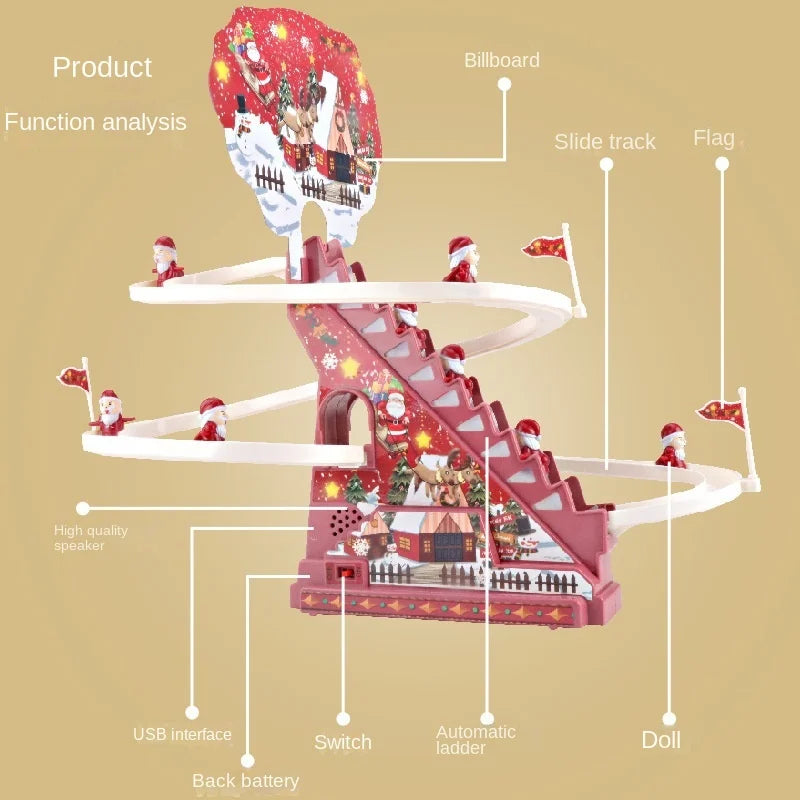 New Santa Claus Climbing Stairs Early Education Electric