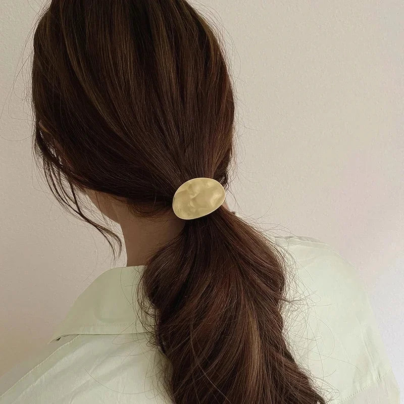 Fashion Metal Circle Ponytail Holder Hair Ropes Gothic