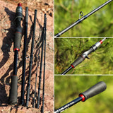 Sougayilang 1.8M 2.1M Carbon Fiber Spinning Casting Fishing Rod Baitcasting Rod for Bass Pike Trout Fishing Caña De Pescar