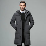 Men Long Duck Down Coats New Winter Hooded