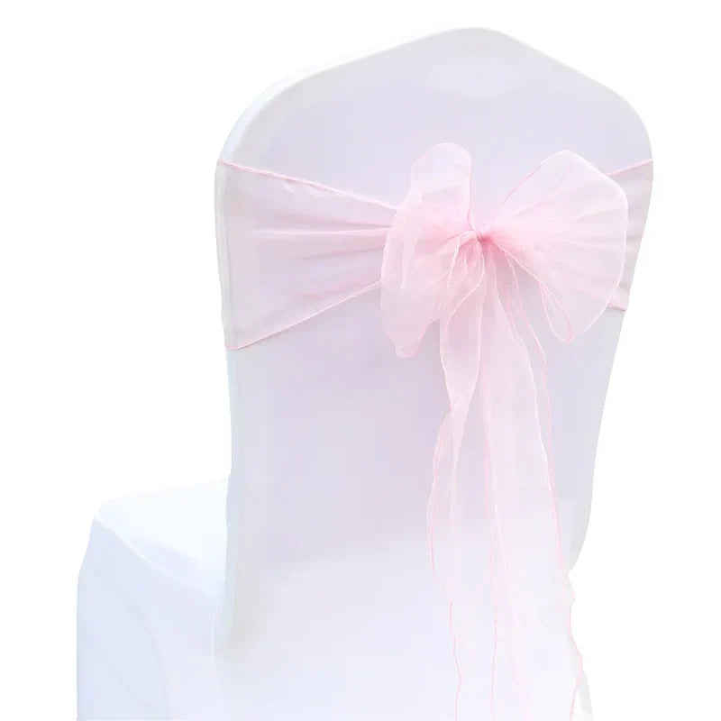 50PCs/lot Wedding Chair Decoration Organza Chair Sashes Knot