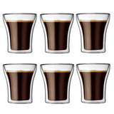 80/200ml Clear Double Wall Glass Espresso Coffee Cup