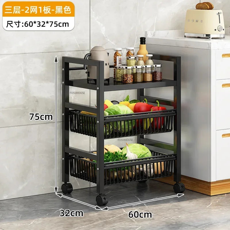 Home Kitchen Trolley Multifunction Oven Microwave Cart Moving