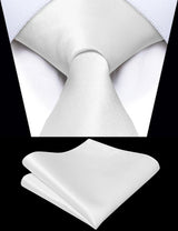 Luxury White Solid Necktie for Man Accessories Classic