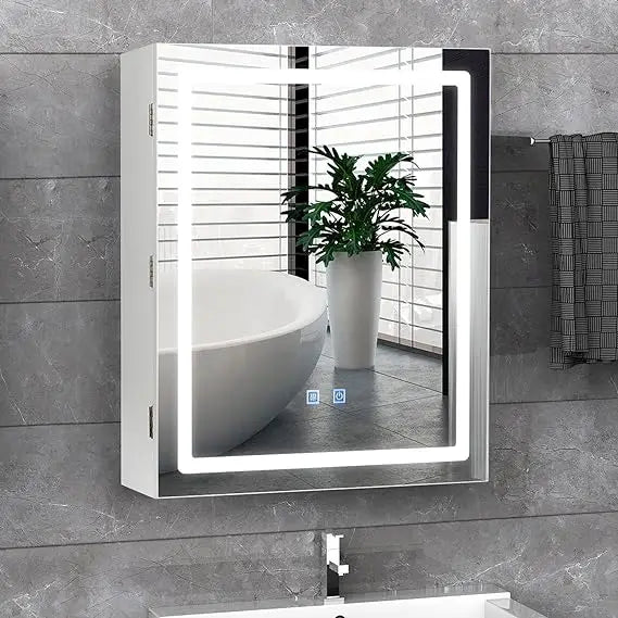 VOWNER Bathroom Medicine Cabinet with LED Lights and