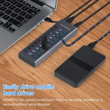 Metal USB 3.0 Hub Multi USB Splitter 4/7/10Ports