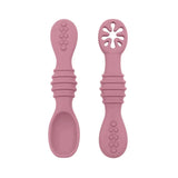 2PCS Cute Baby Learning Spoons Utensils Set Food