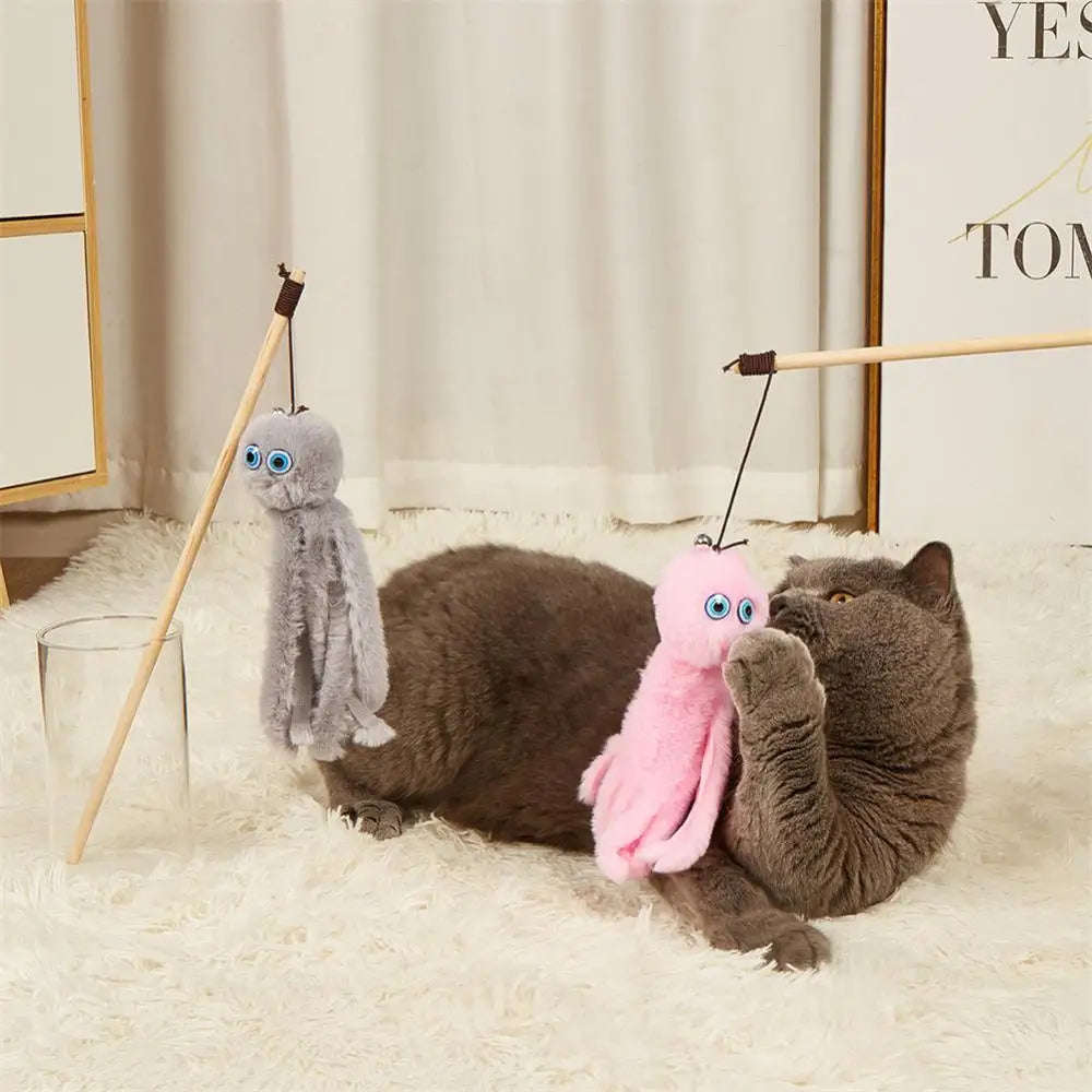 Octopus Plush Cat Stick Funny Pet Cat Toys