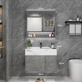 Marble Bathroom Cabinet Combination Solid Wood Intelligent Simple