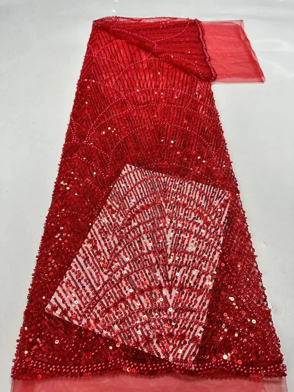 High Quality Beaded Lace Fabrics for Wedding Fabric