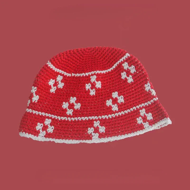 Korean Hand knit Crochet Bucket Hats Spring Summer