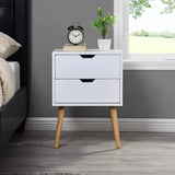 Nightstands Set of 2-Natural Beside Table with Storage