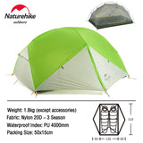Naturehike Camping Tent 2 Person Mongar Ultralight Tent