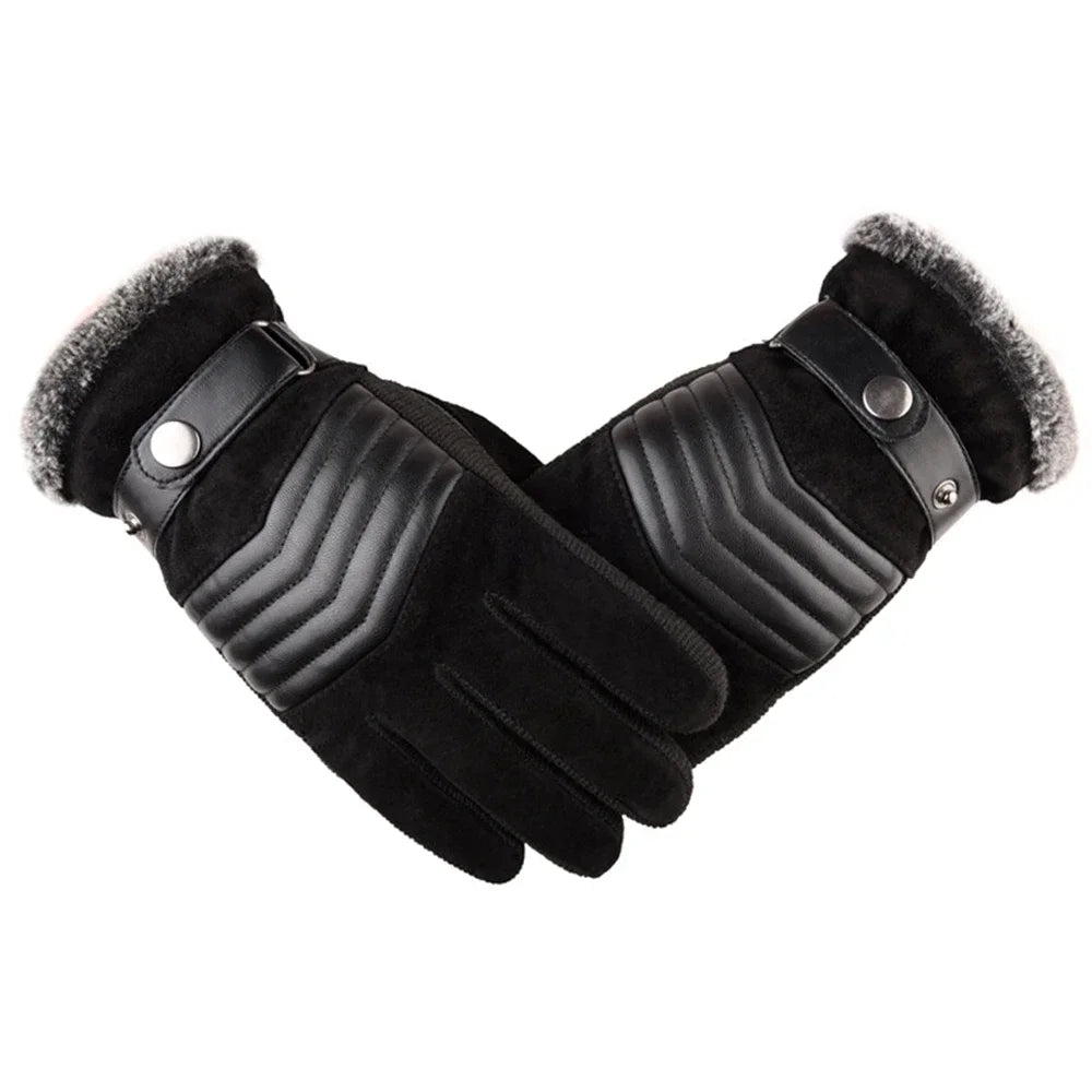 Touch Screen Winter Warm Men's Gloves Genuine Leather